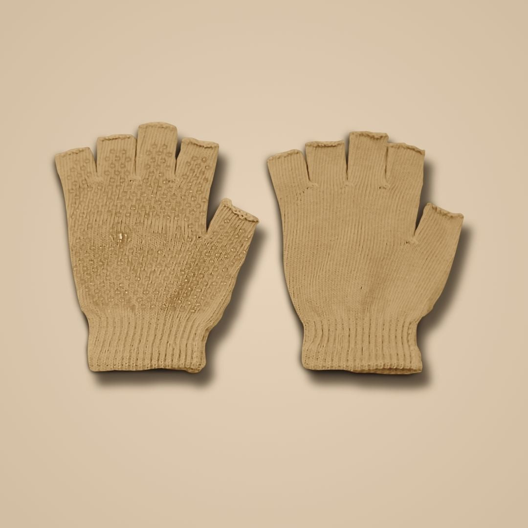yoga socks and gloves for men and women made from cotton and anti skid non slip silicone in Brown colour