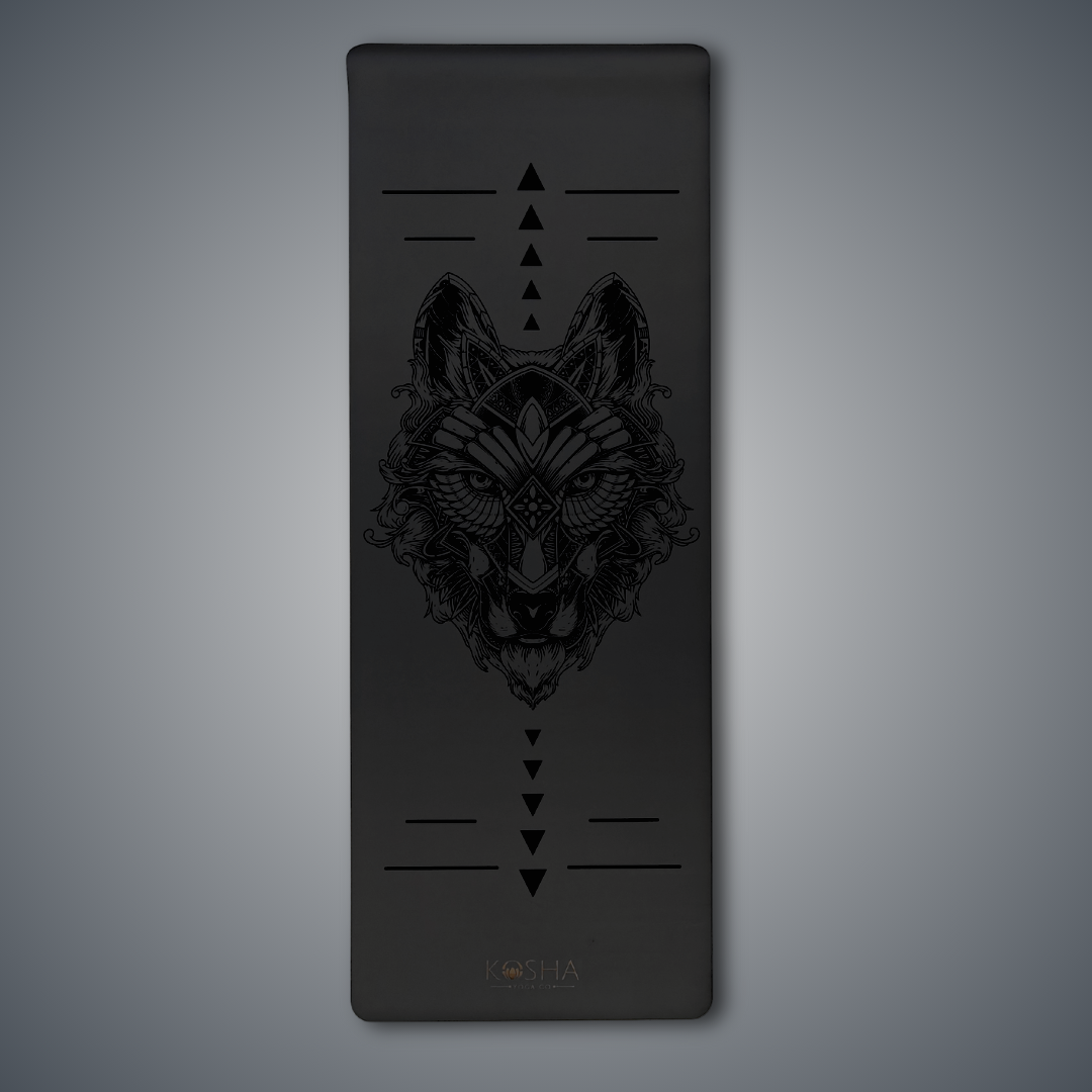 extra long extra wide black rubber mat for men by kosha yoga