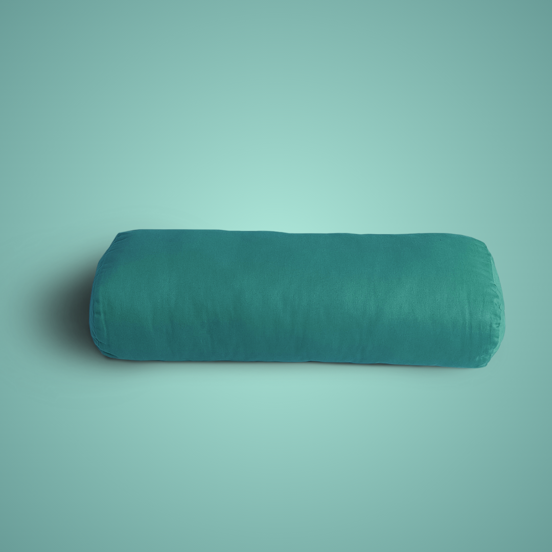 Pine green colour yoga bolster with removable cotton colour for ashtanga yoga all natural comfortable meditation seat cushion soft bolster