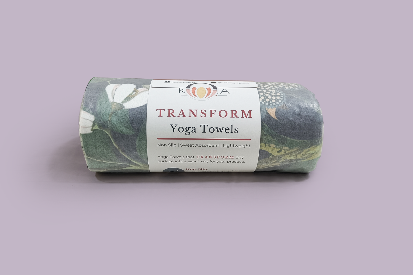 sweat-absorbent, anti-slip, machine washable yoga towels in purple blue colour by kosha yoga co
