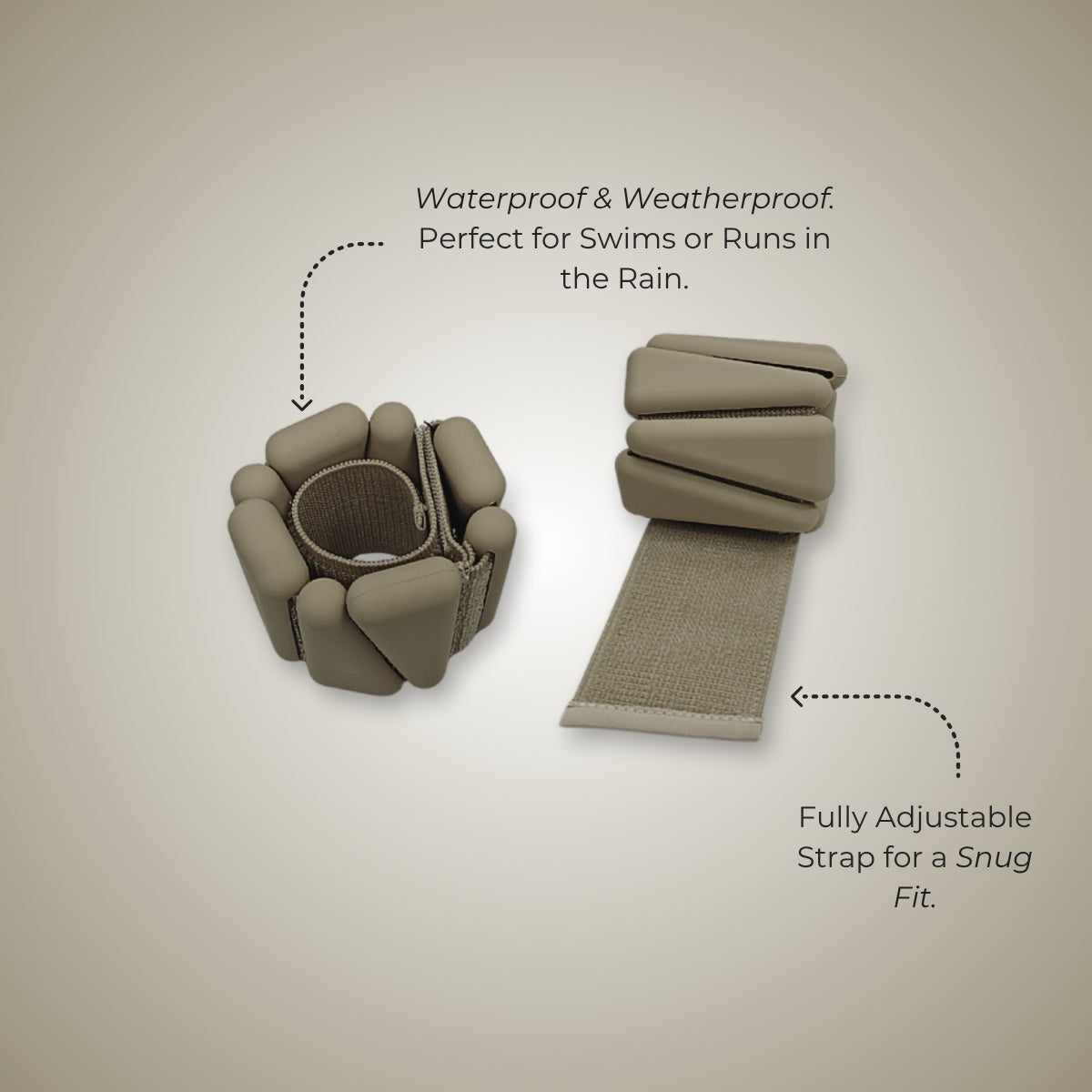 silicone waterproof ankle and wrist weights for exercise workout gym yoga pilates by kosha yoga co in olive green colour