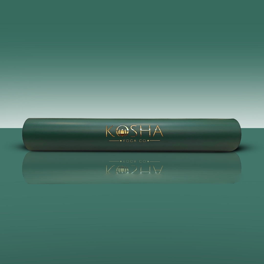 green rubber non slip anti skid yoga mat by kosha