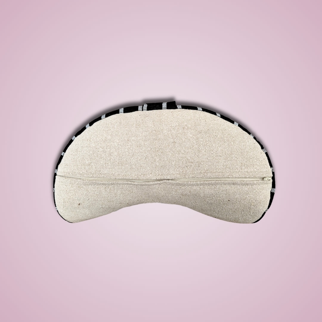 Crescent half moon meditation cushion made from recycled materials