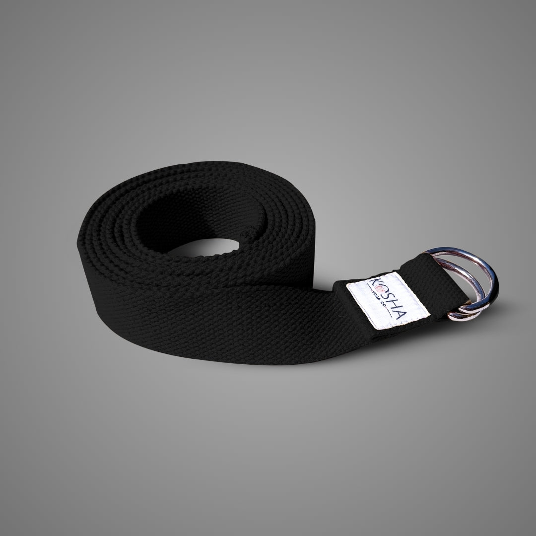 Organic cotton stretching strap for yoga by kosha yoga co