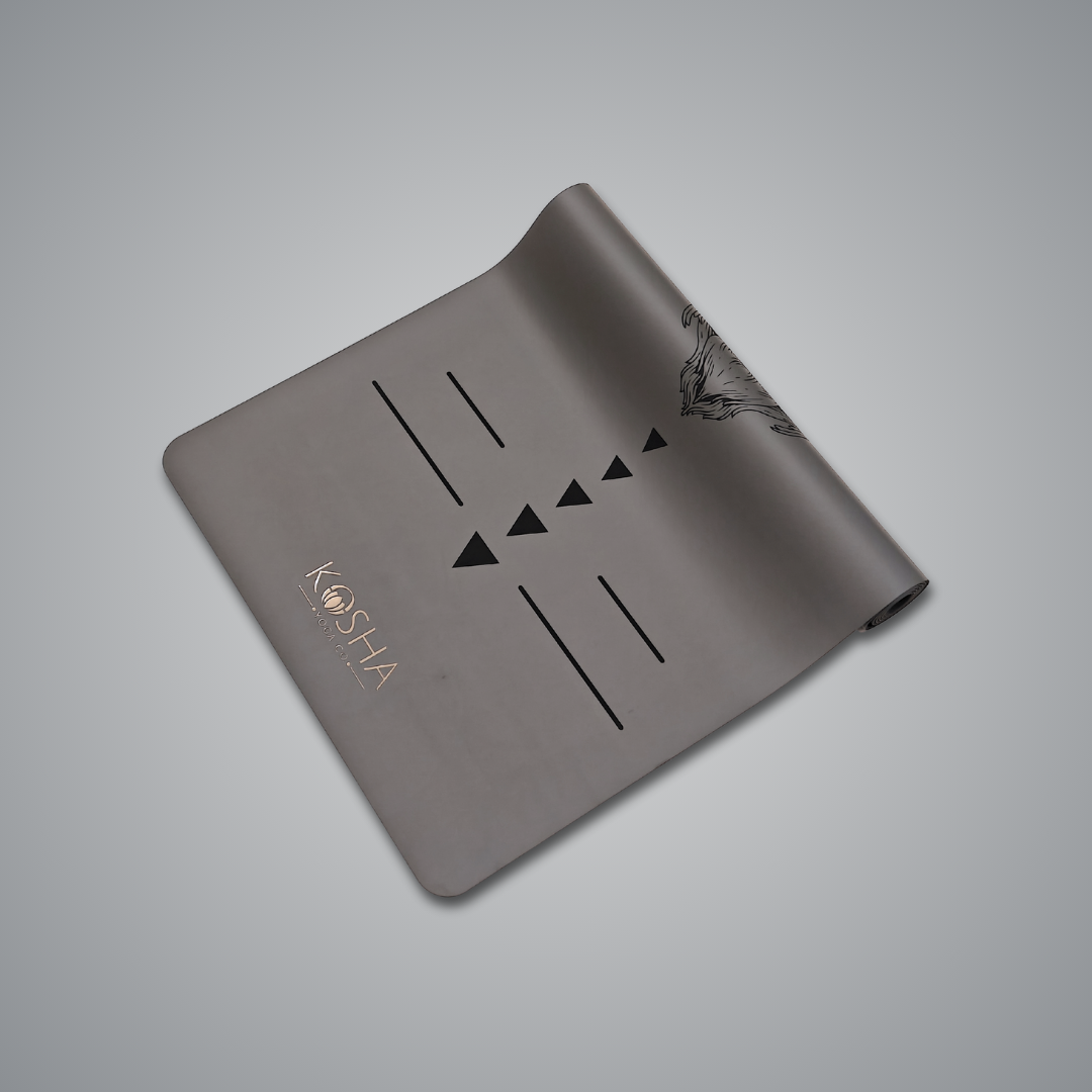 gray rubber mat for men by kosha yoga