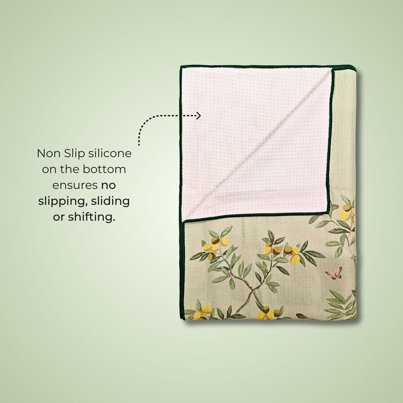 travel friendly machine washable yoga towels in tree print by kosha yoga co