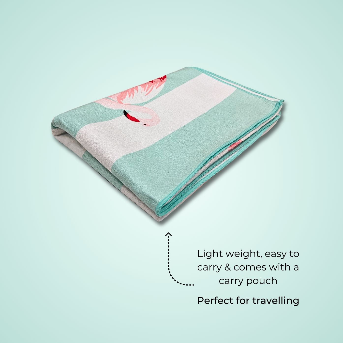 extra long and wide non slip yoga towels by kosha yoga co in blue strep and birds tropical animal print by kosha yoga