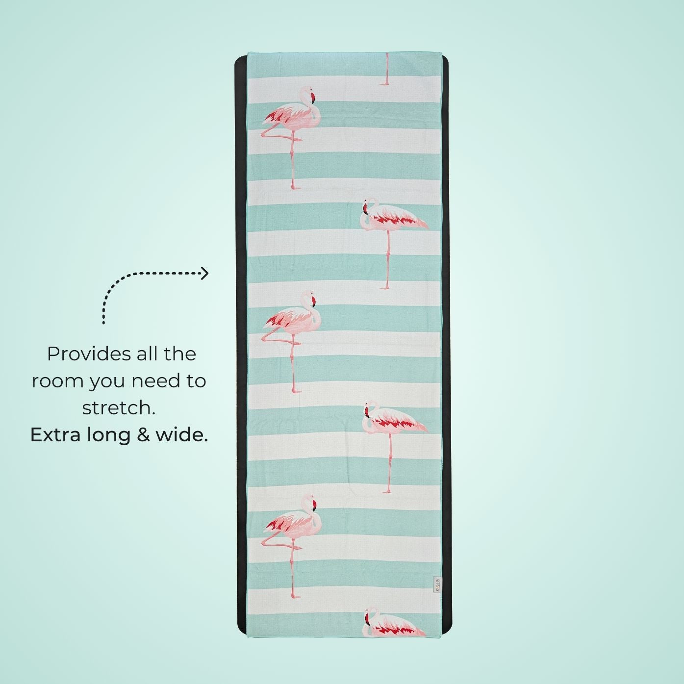 extra long yoga towel with non slip silicone nubs