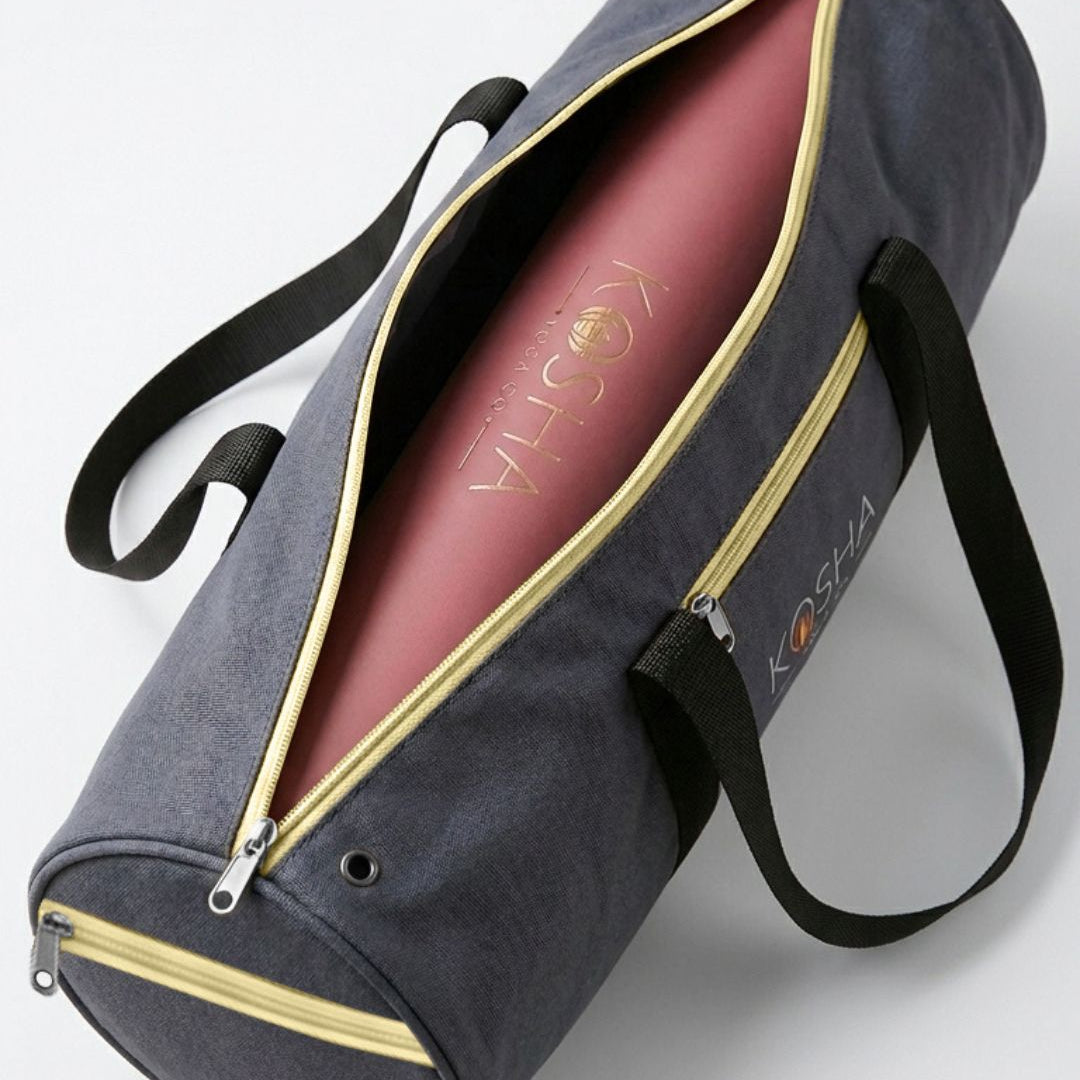Yoga mat bag with pockets for all yoga mats by kosha yoga co
Black & Cream colour