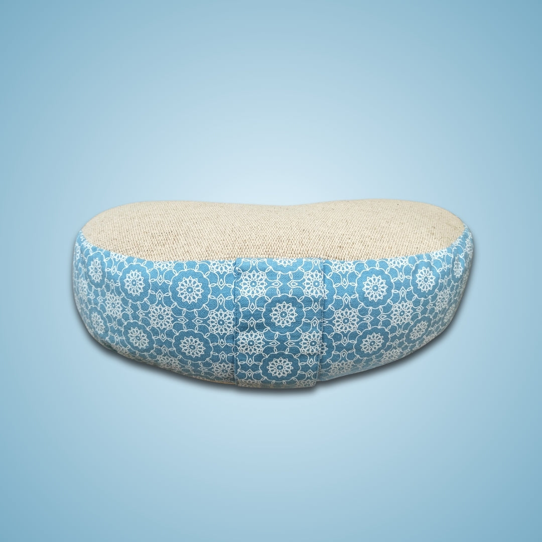 Organic meditation seat by kosha yoga co made by hand in blue colour