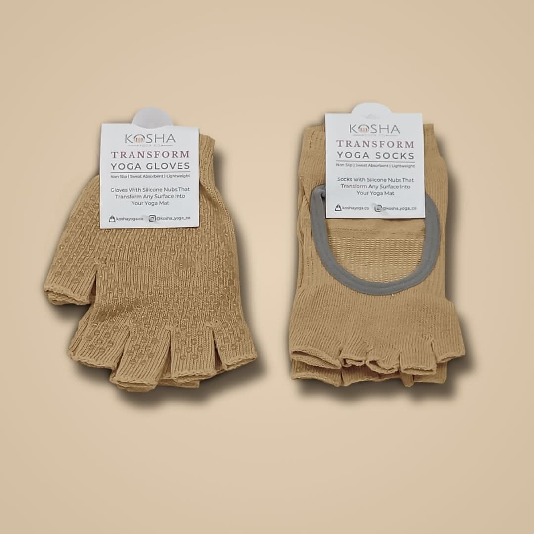 yoga socks and gloves for men and women made from cotton and anti ski non slip silicone for men and women