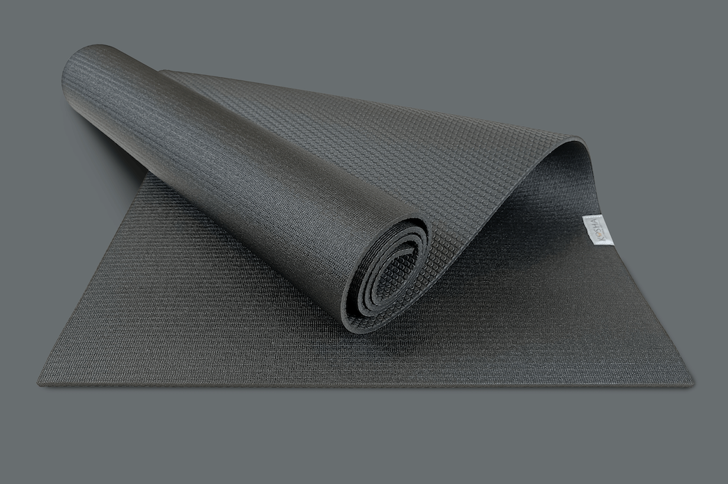 black colour reversible yoga mat for weights shoes cardio and home workoutss