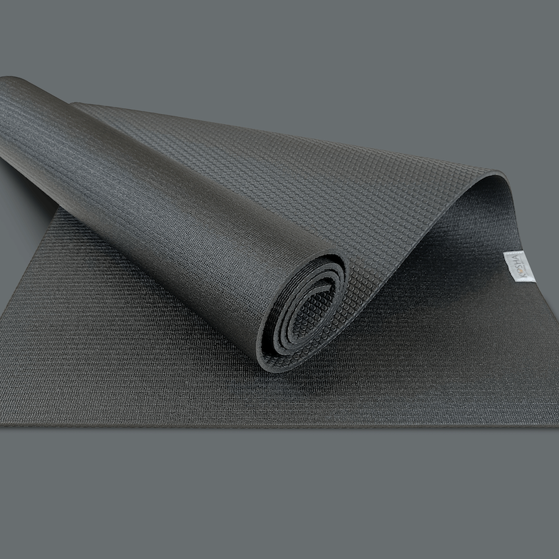 black colour reversible yoga mat for weights shoes cardio and home workoutss