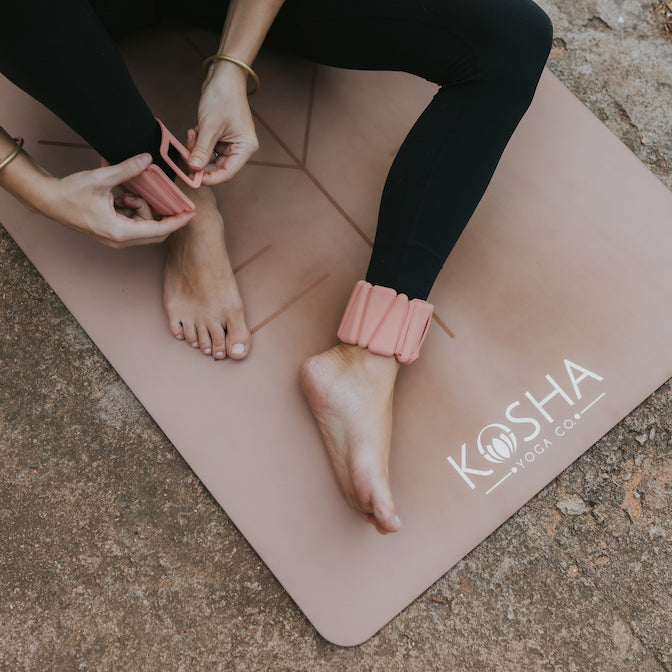 waterproof free size ankle and wrist weights buy kosha yoga in pink colour