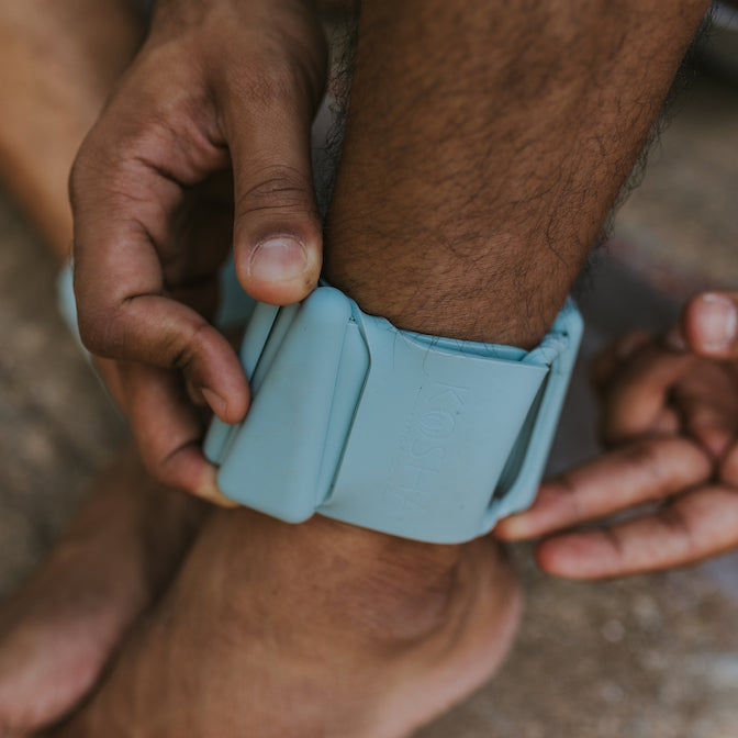 silicone ankle weights by kosha yoga co in green colour