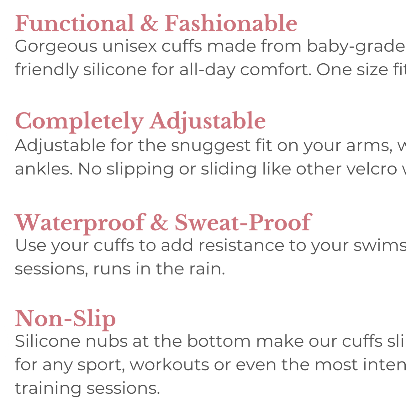 ankle & wrist weights features