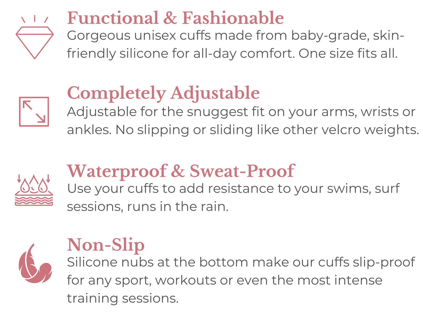 ankle & wrist weights features
