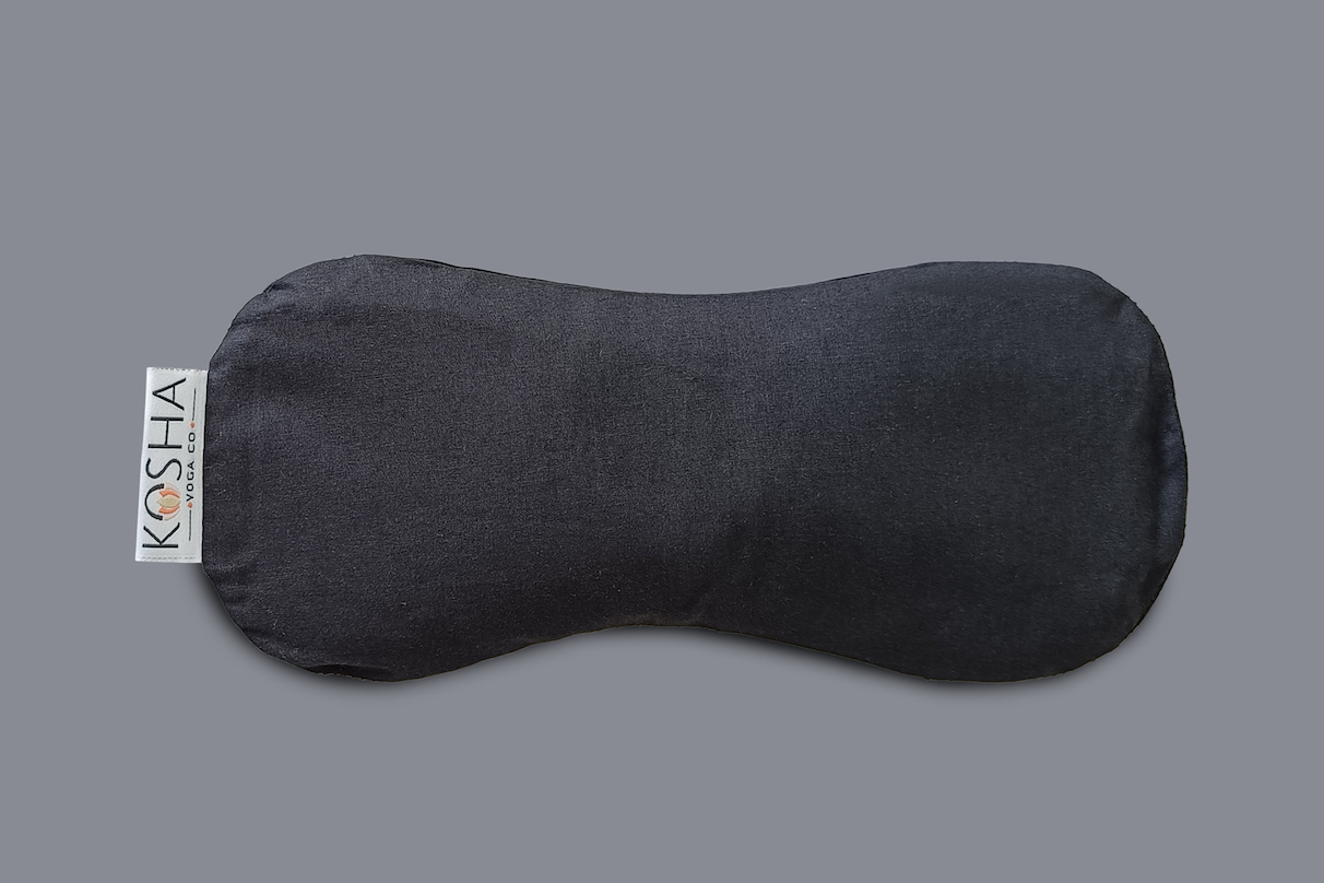 Black Organic Cotton relaxation eye pillow with lavender and flaxseed by kosha yoga co