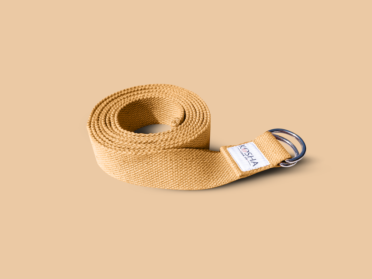 Organic cotton stretching strap for yoga by kosha yoga co