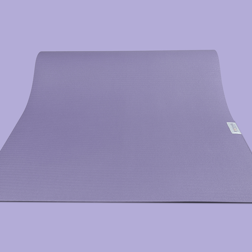 washable workout pilates and exercise mat by kosha yoga co in purple colour