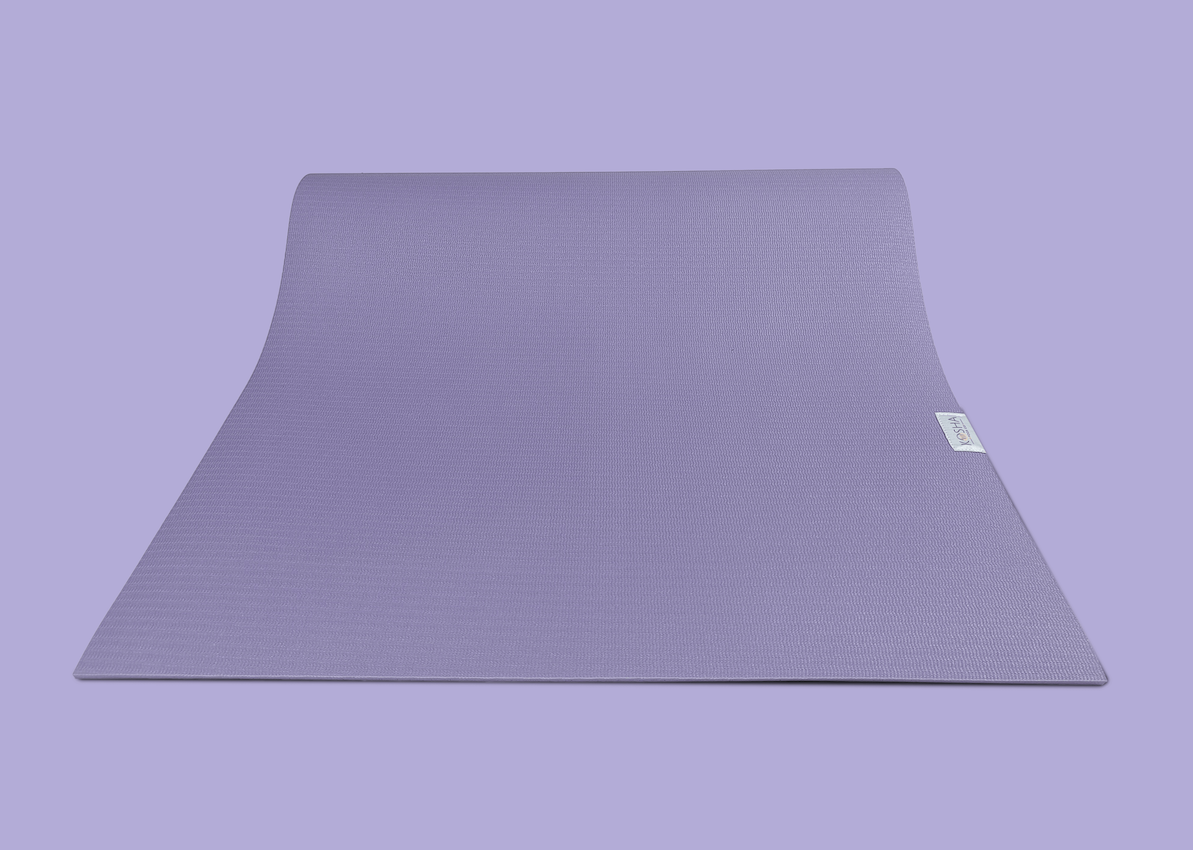 washable workout pilates and exercise mat by kosha yoga co in purple colour