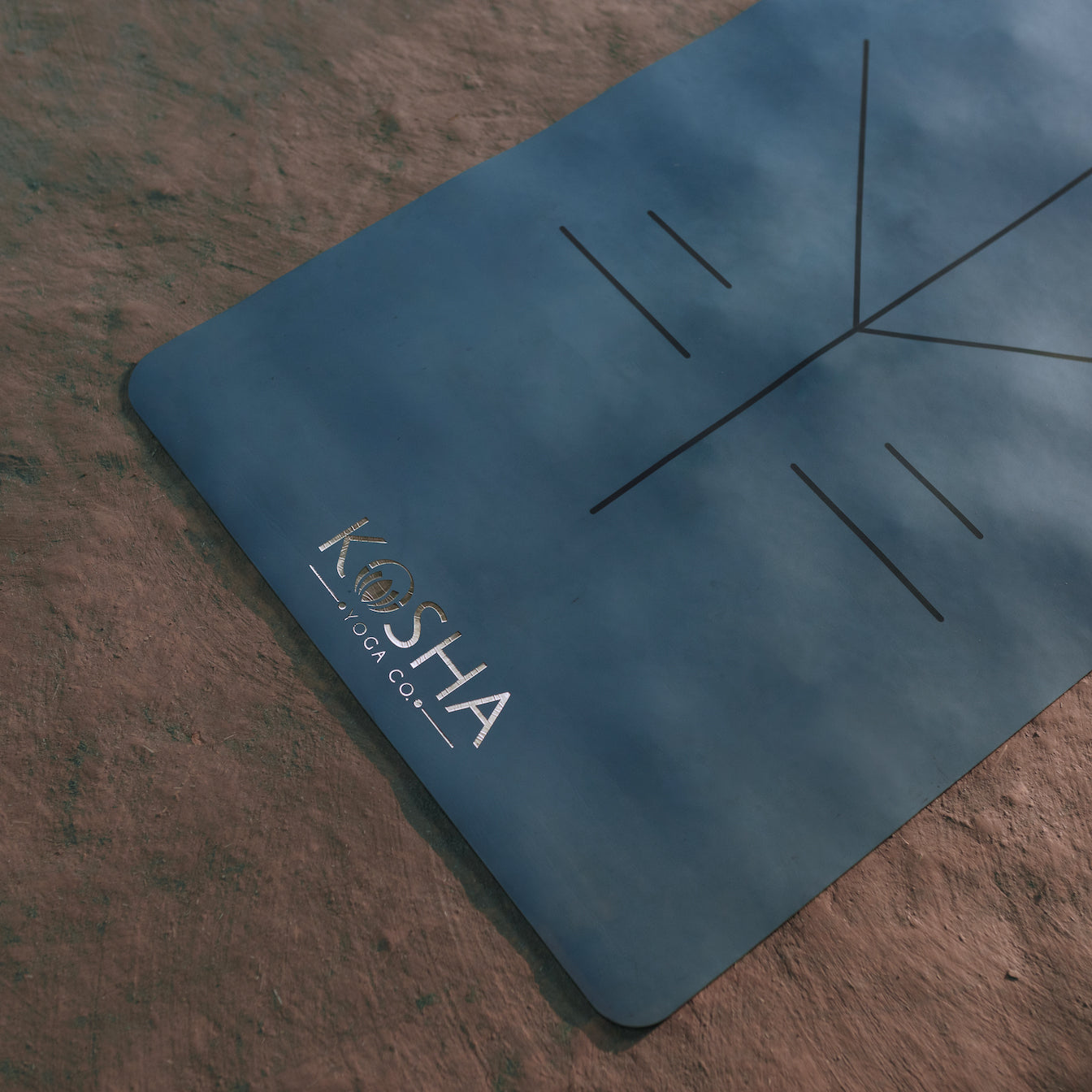 steel blue yoga mat by kosha yoga extra long size