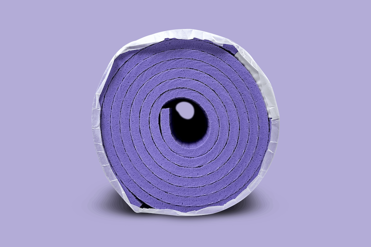 purple colour 7mm thick yoga and exercise mat by kosha yoga co with lifetime warranty