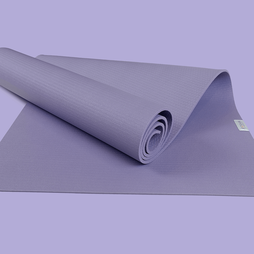 purple colour reversible yoga mat for weights shoes cardio and home workoutss