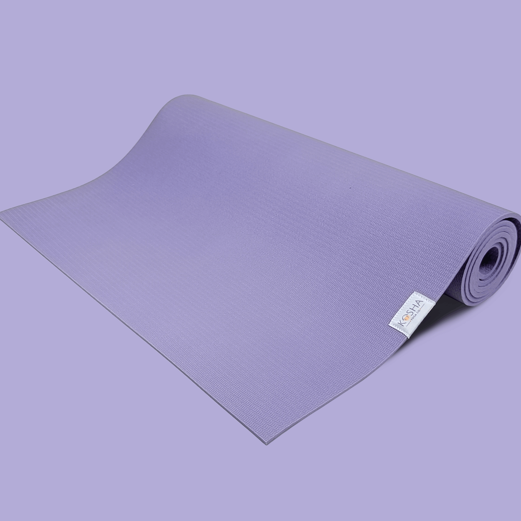 purple colour exercise mat for weights training cardio and gym by kosha yoga co