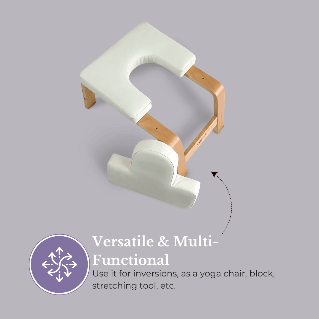 Wooden Handstand Yoga Chair With Removable Cushion By Kosha Yoga Co