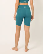 Sustainable activewear made out of recycled materials by Kosha Yoga Co. Squat proof, stretchable biker shorts for yoga, gym, workouts, running.