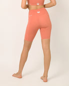Sustainable activewear made out of recycled materials by Kosha Yoga Co. Squat proof, stretchable biker shorts for yoga, gym, workouts, running.
