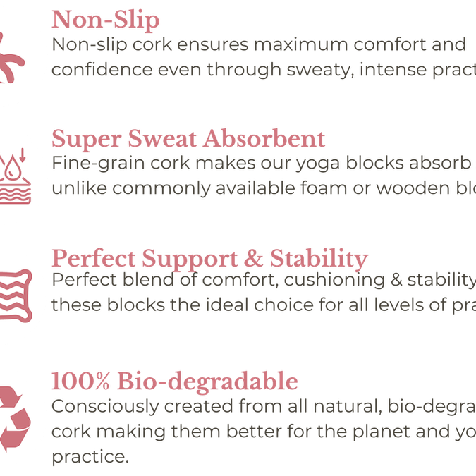 Yoga Blocks Bricks By Kosha Yoga Co. India Non Slip Sweat Absorbent Eco-friendly