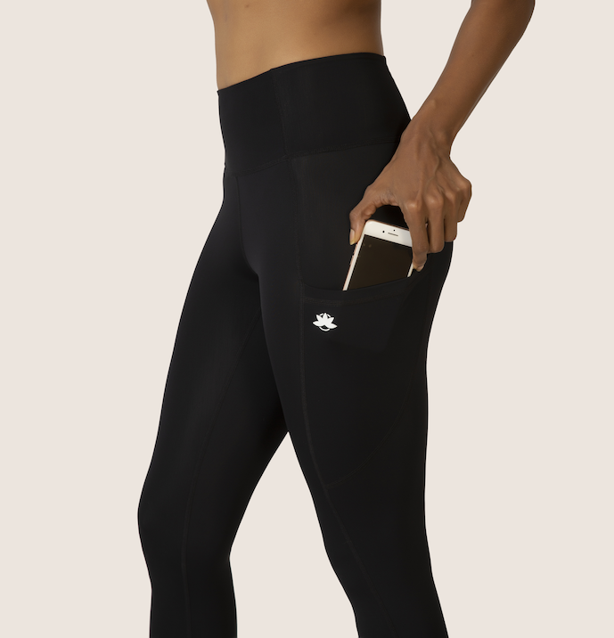 Sustainable activewear made out of recycled materials by Kosha Yoga Co. Squat proof, stretchable leggings for yoga, gym, workouts, running.