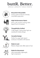 Features of yoga pants made from recycled ocean waset by kosha yoga co in India