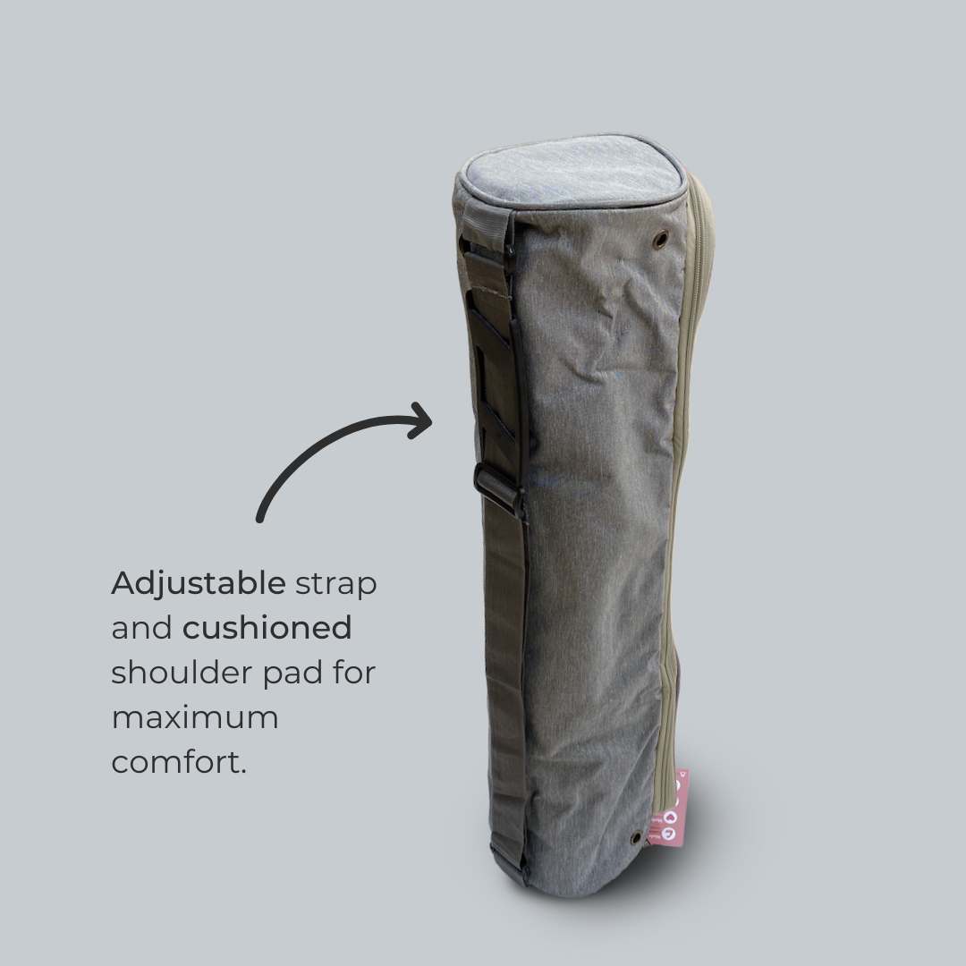 Waterproof yoga mat bag with two pockets that fits all yoga mats