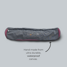 Pink Waterproof yoga mat bag with two pockets that fits all yoga mats