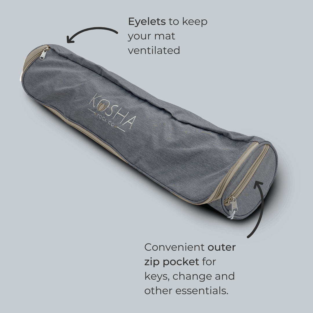 Yoga mat bag with pockets for all yoga mats by kosha yoga co
