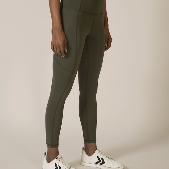 Sustainable activewear made out of recycled materials by Kosha Yoga Co. Squat proof, stretchable leggings for yoga, gym, workouts, running.