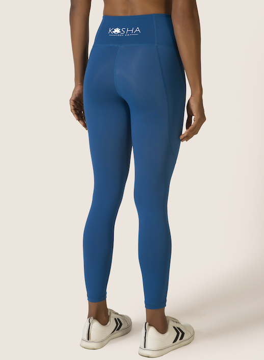 Sustainable activewear made out of recycled materials by Kosha Yoga Co. Squat proof, stretchable leggings for yoga, gym, workouts, running.
