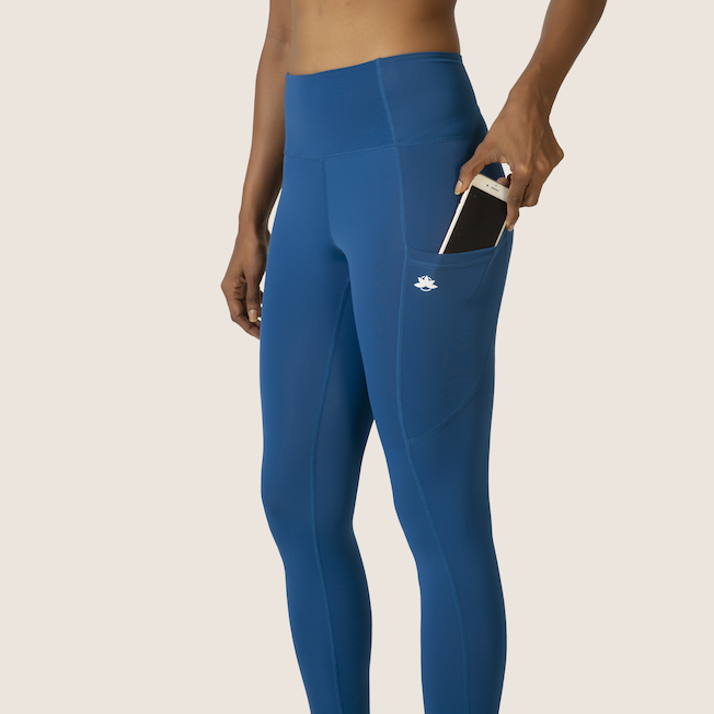 Sustainable activewear made out of recycled materials by Kosha Yoga Co. Squat proof, stretchable leggings for yoga, gym, workouts, running.
