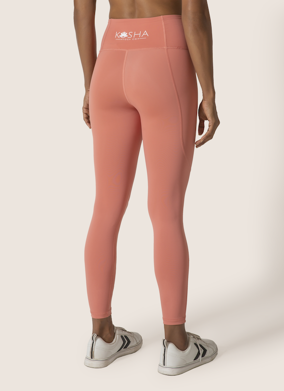 Sustainable activewear made out of recycled materials by Kosha Yoga Co. Squat proof, stretchable leggings for yoga, gym, workouts, running.