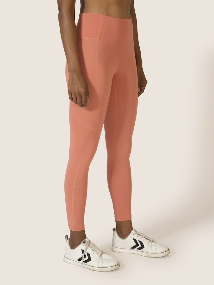Sustainable activewear made out of recycled materials by Kosha Yoga Co. Squat proof, stretchable leggings for yoga, gym, workouts, running.