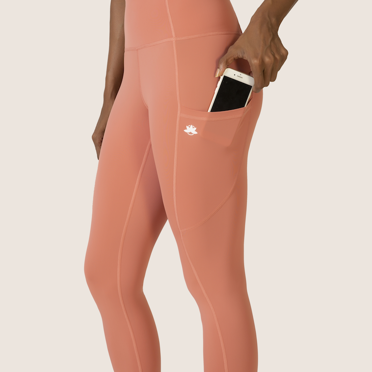 Sustainable activewear made out of recycled materials by Kosha Yoga Co. Squat proof, stretchable leggings for yoga, gym, workouts, running.