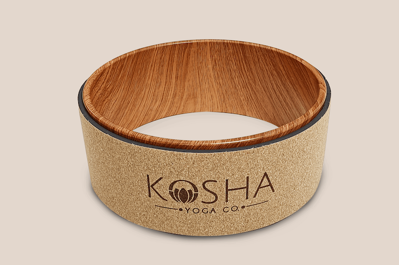 Kosha Yoga Co Yoga Wheel Non Slip Natural Cork Wood PU
