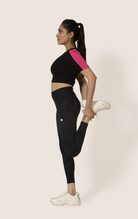 Sustainable activewear made out of recycled materials by Kosha Yoga Co. Squat proof, stretchable leggings for yoga, gym, workouts, running.