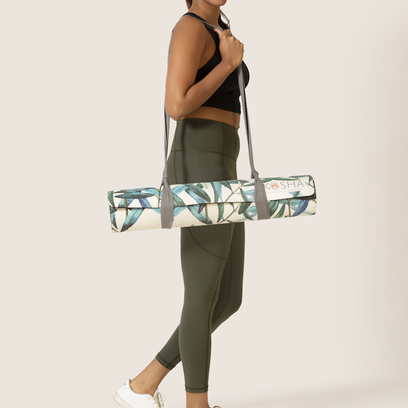 Sustainable activewear made out of recycled materials by Kosha Yoga Co. Squat proof, stretchable leggings for yoga, gym, workouts, running.