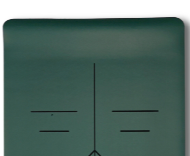 Green yoga mat with customised design on a white background