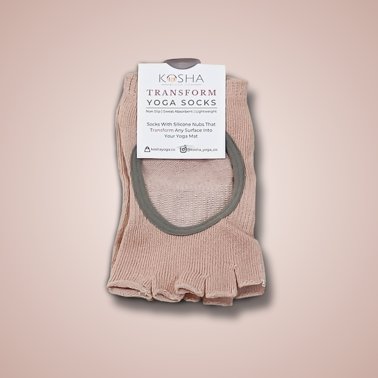 gloves with silicone grips for yoga pilates working out travel yoga mat kosha yoga co in peach colour