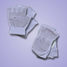 yoga socks and gloves for men and women made from cotton and anti ski non slip silicone in purple colour